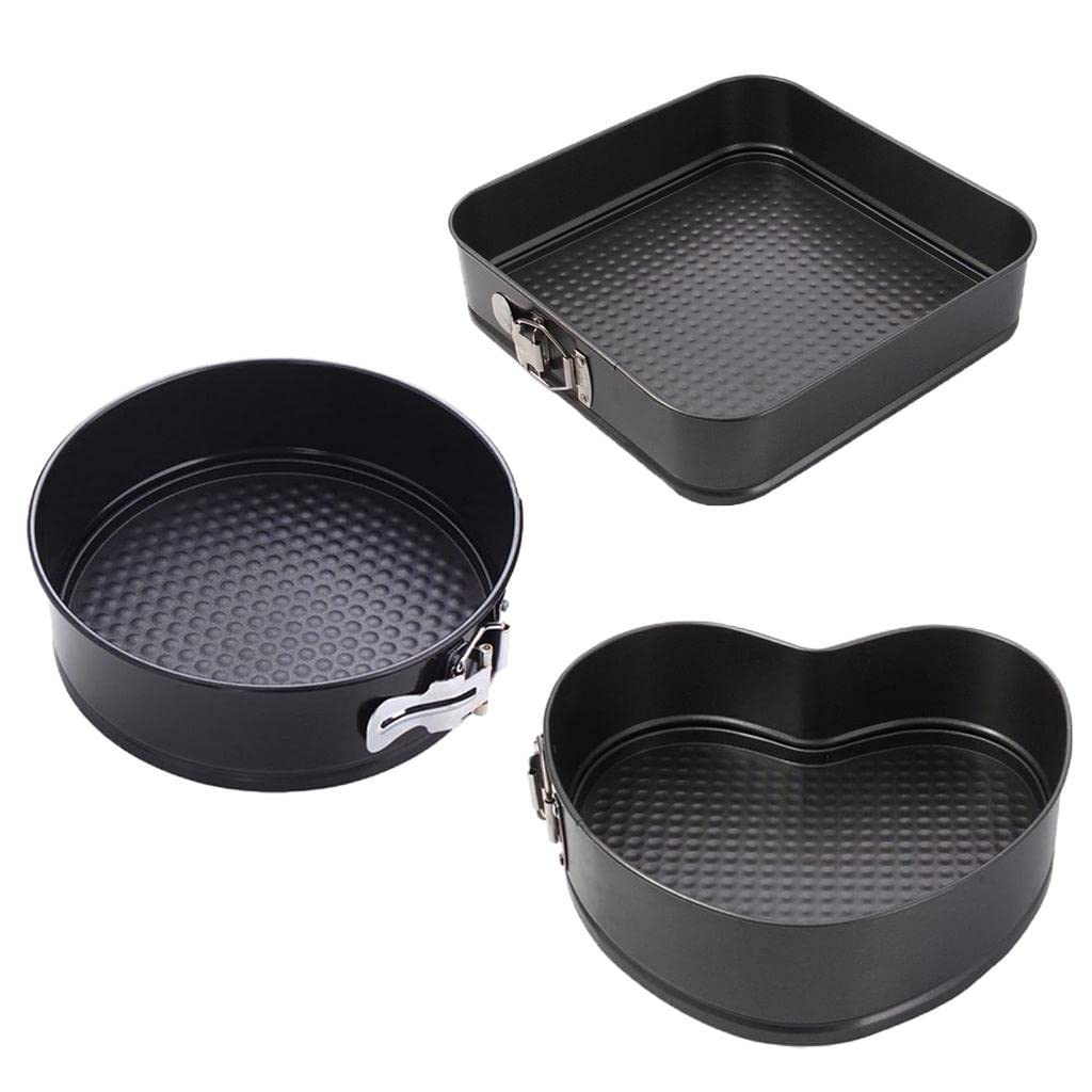 Lot de 3 moules à charnière antiadhésifs et étanches pour gâteau au fromage, style E