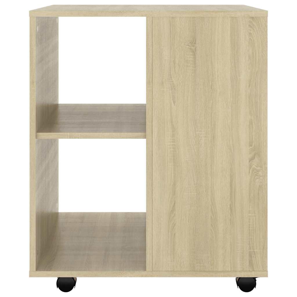 Kontener na kółkach dąb Sonoma 60 x 53 x 72 cm, kontener biurowy na kółkach, przenośna szafka na dokumenty z materiału drewnopochodnego do biura i biura domowego