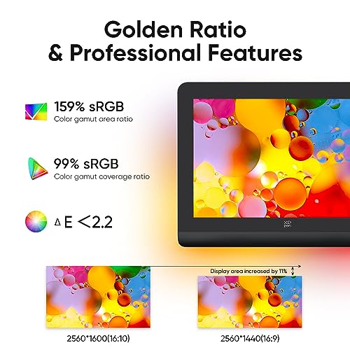Xp-Pen MD160QH Xppen Artist Pro 16 Gen2 2.5K 16 Inch Qhd Drawing Tablet With Full Laminated Anti-Glare Screen 16384 Pressure Levels X3 Pro Battery-Free Stylus 159% Srgb Tilt Graphic Drawing Tablet thumb #3