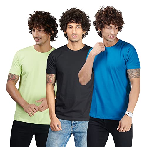 Image of BeeBasic Cotton Regular Fit Tshirts for Men Combo Pack of 2 - Round Neck Half Sleeves Tshirts