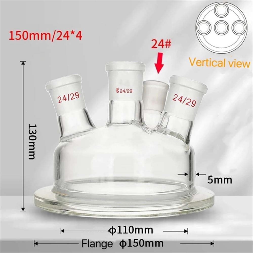 Laborausstattung und -bedarf 150mm Flansch 24/29 Joint 4-Hals Glas Reaktor Deckel for Reaktion Glaskolben Labor Glaswaren