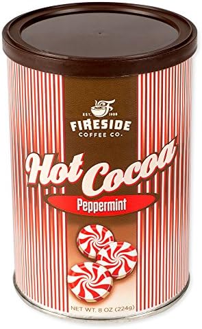 Fireside Coffee Peppermint Hot Cocoa Mix, 8 Oz Canister