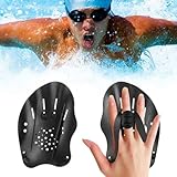 1 coppia di mano Paddles nuoto, Swimmpaddel adulti, Flossen adulti, Swimmhilfe con cinghie regolabili, Flossen für Swimmer