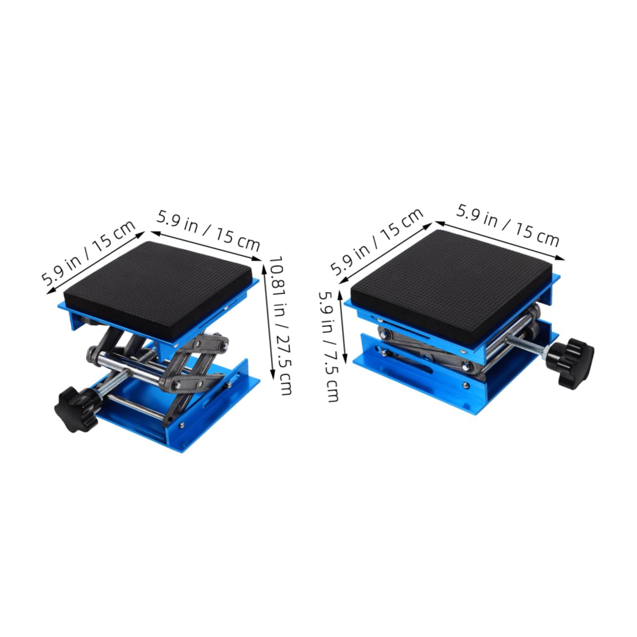 Mobestech Plataforma Elevadora de Tijera para Laboratorio de Aleación de Aluminio con Esponja Amortiguadora, Diseño Antideslizante, Tamaño 15x15cm, Capacidad 10kg para Equipos