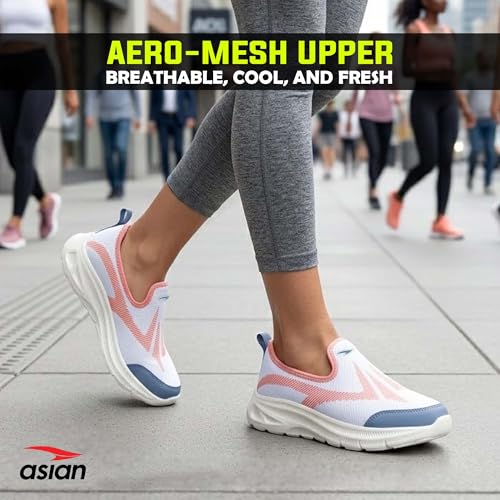 Image of ASIAN Style Walk-01 Slip-On Walking Shoes for Women & Girls | Lightweight Stylish Casual Shoes with Arch Support, Memory Foam & Durable Sole