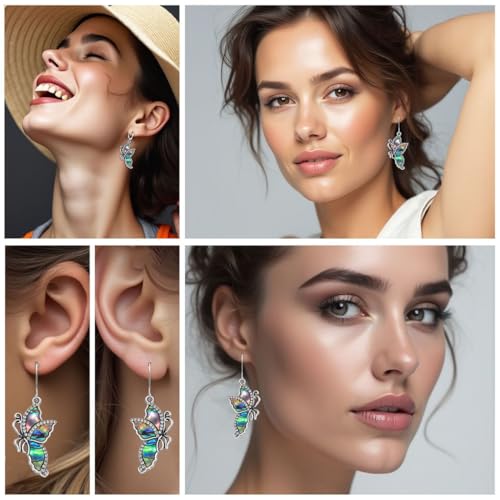 Abalone Shell Earrings for Women - Butterfly Jewelry Anniversary Birthday Engagement Birthday Gifts for Her2