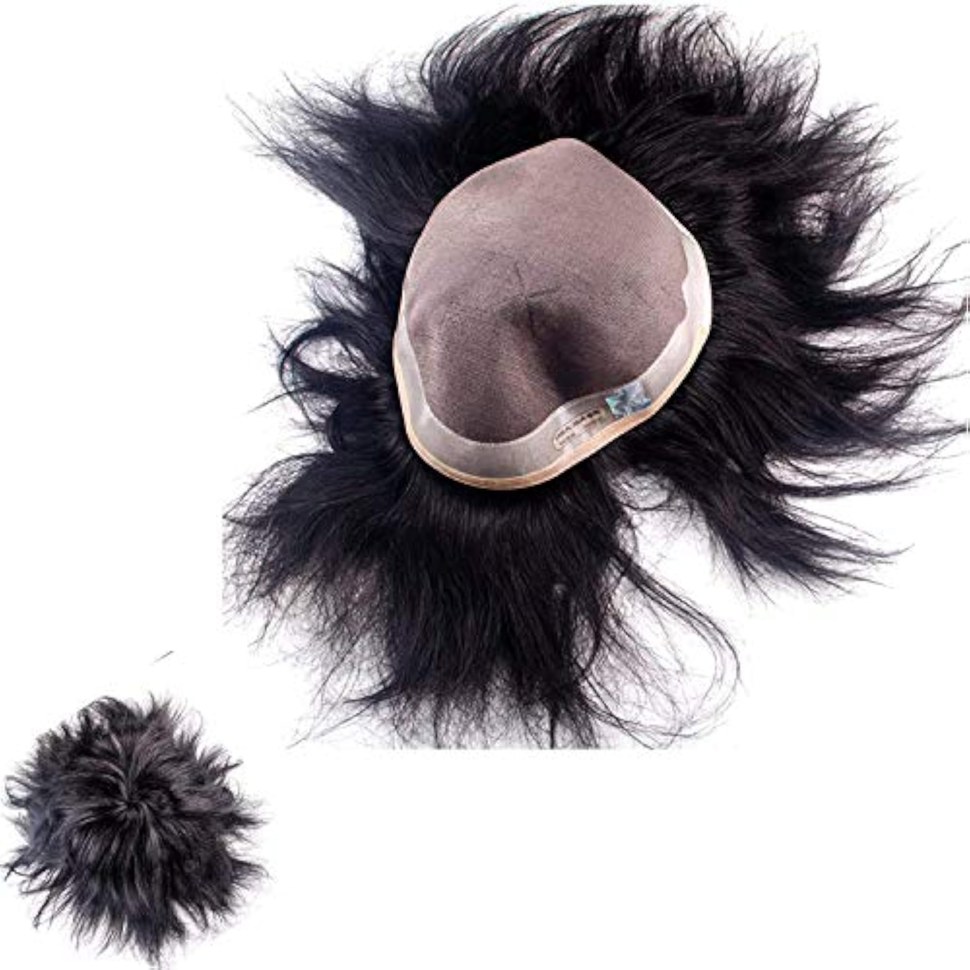Human Hair Patch/Wig for Men, Dark Brown
