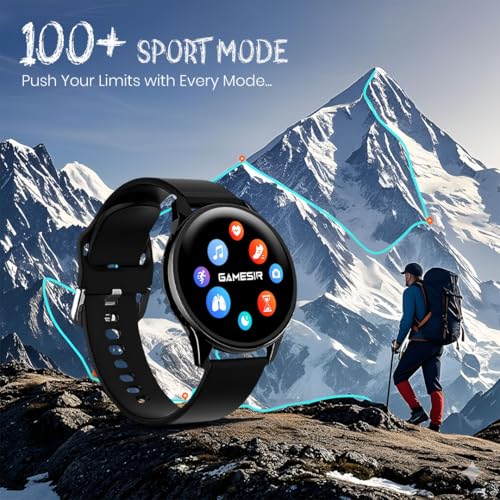 Image of GameSir Active 2 Smartwatch for Men & Women with 1.39 inch HD Round Display, Bluetooth Calling, Heart Rate & SPO₂ Monitor, 100+ Sports Modes, IP67, Long Battery Life for Android & iOS (Black)