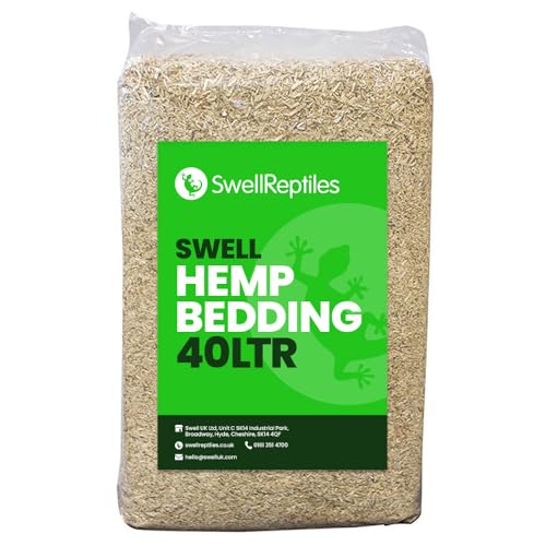 Swell Reptiles Hemp Bedding Reptile Substrate | 40 Litres | Dust Free and Odourless