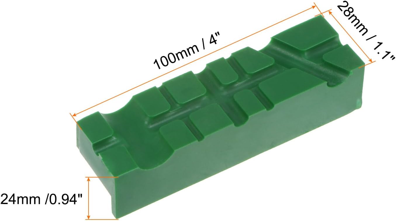 HARFINGTON Magnetic Vise Jaws 4 Inch Magnet U-Grooves Soft Rubber Bench Jaw Pads Covers Multi-Purpose Protector for Woodworking Jewelry Making Plumbing, Green
