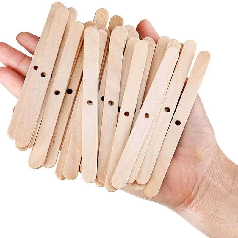 Soporte de mecha de cera de madera 100/50 pcs para velas miniatura 2