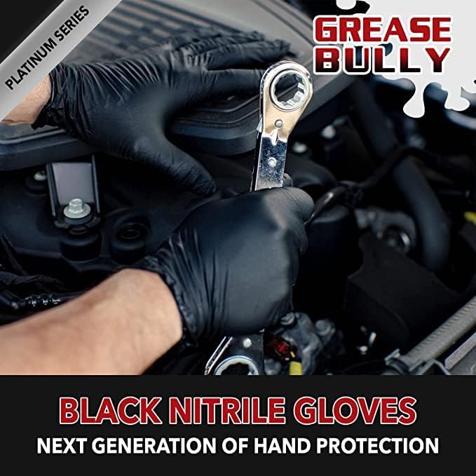 Miniatura 4 de DENCO DISTRIBUTING, INC. Grease Bully - Guantes de nitrilo  0.2 fl oz  Negro  Sin polvo y látex  1000 unidades  10 cajas