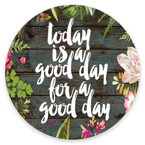 Round Mouse Pad Non-Slip Rubber Base Round Mousepad for Laptop PC Office 7.9×7.9×0.12 inches, Inspirational Quotation Mouse pad - Today is a Good Day for a Good Day - Life Quote Mouse pad