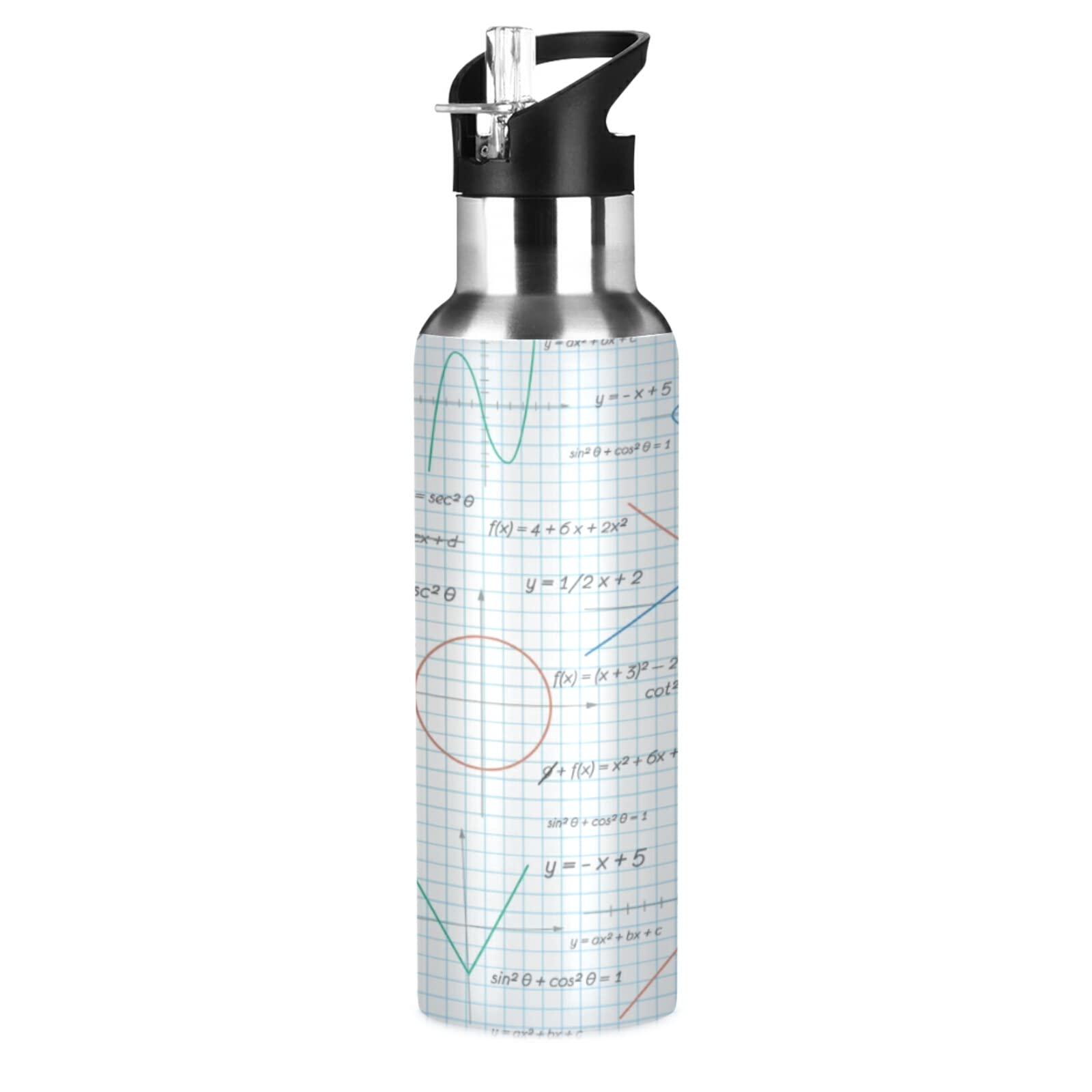 Vnurnrn Simpatico Cavallo Unicorno Animale Bottiglia Acqua Acciaio Inox, Isolato Borraccia Termica Senza BPA 600ML per Bevande Calde e Fredde per Bambini Sport Ciclismo Scuola
