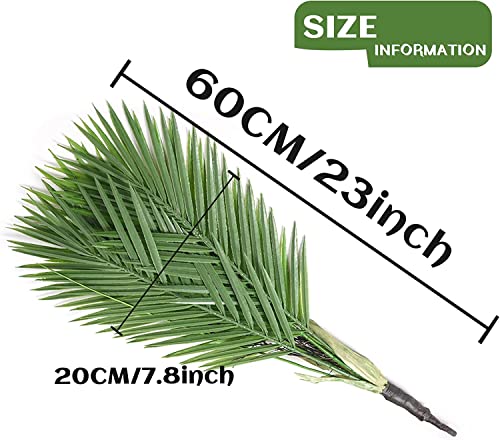 qinhome人工籐 人工観葉植物 光触媒 熱帯のヤシの葉 熱帯植物 オフィス ホーム 飾り フェイクグリーン 葉 壁掛け吊りのインテリア飾り人工植物 枯れないグリーン デコレーション パーティー 飾り (60cm，ソテツ) [3]