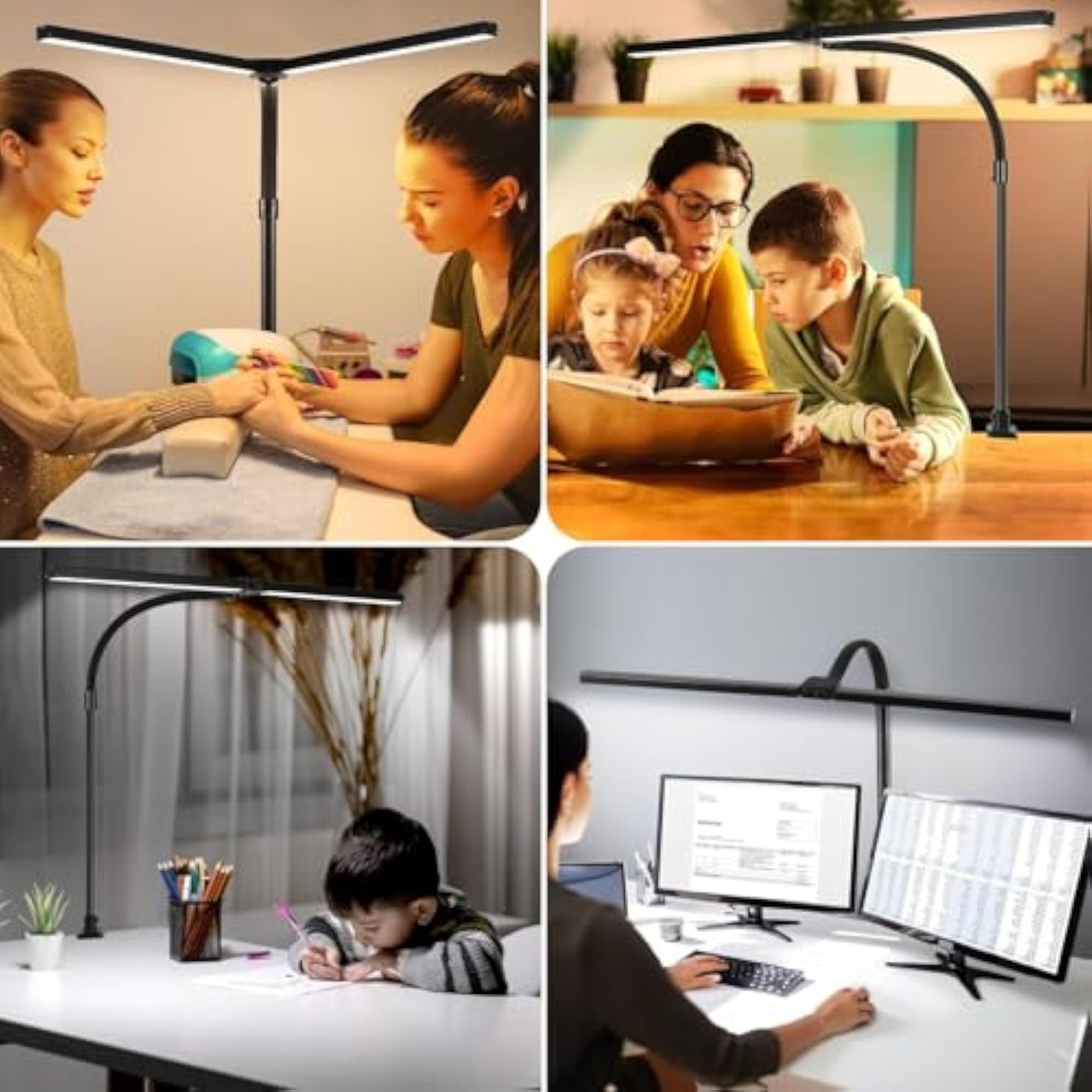 Double Head LED Desk Lamp with Remote and Touch Control