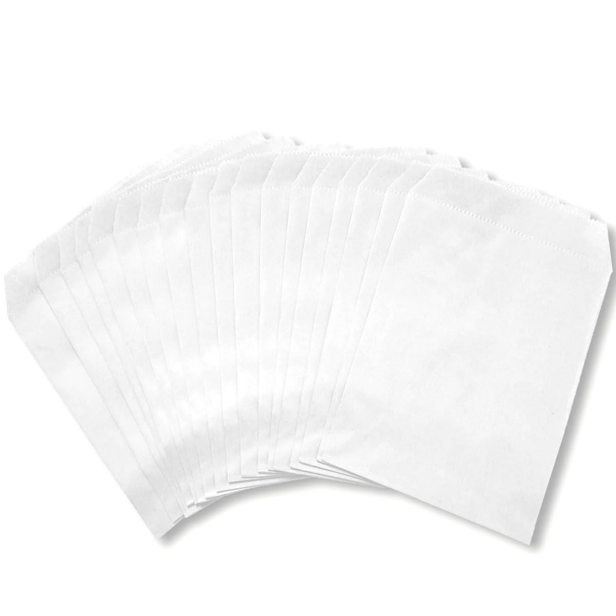 200 Pack White Kraft Paper Bags, 5" x 7.5", Gift Cards, Gift Candy, Cookies, Donuts, Crafts, Party Favors, Sandwiches, Jewelry Goods, Snack Bags, Flat Gift Bags (White, 5x7.5 Inch (Pack of 200))