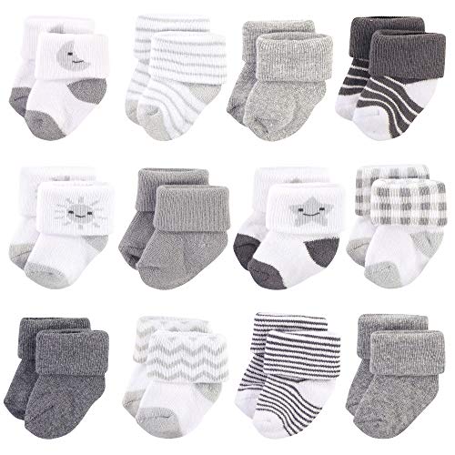 Image of Hudson Baby baby-girls Cotton Rich Newborn and Terry Socks