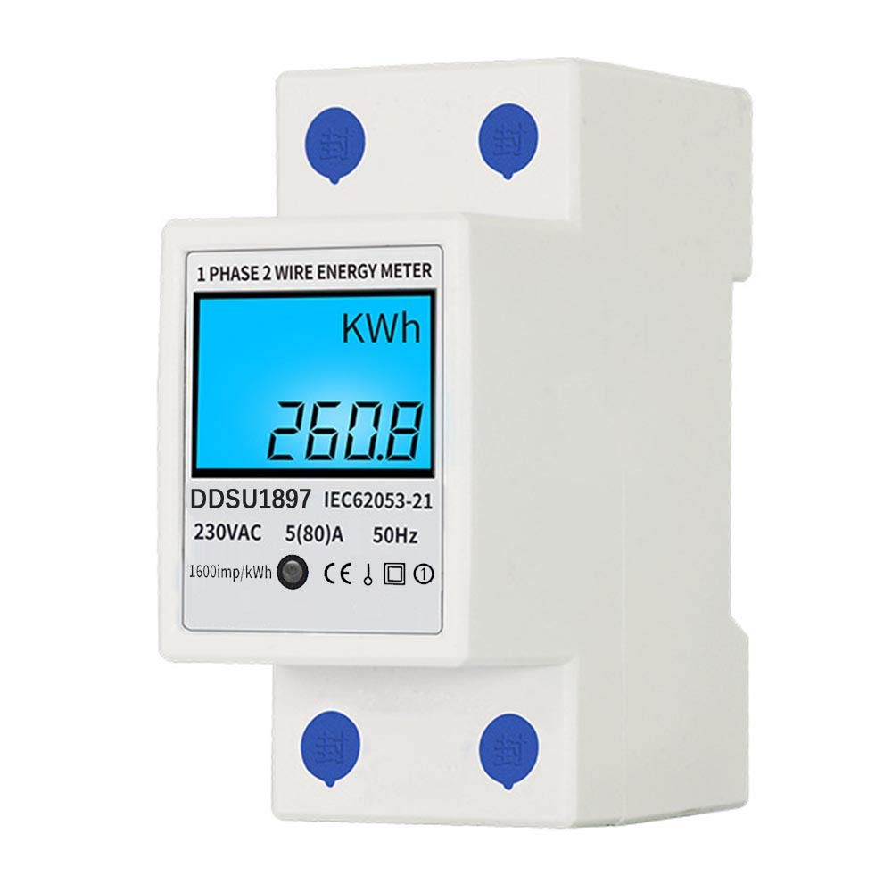 Buy Digital Electric Energy Meter Single Phase DIN Rail Electricity