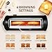 Long Slot Toaster, KETIAN 2 Slice 1.65'' Extra Wide Slot Stainless Steel Toaster Single Slot Slim Bread Toasters,Reheat Defrost Cancel Functions,6 Shade Settings,Removable Crumb Tray,Matte Black