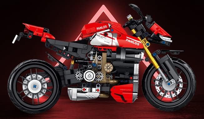 Miniatura 3 de FULHOLPE Kit de construcción de motocicleta para Streetfighter V4 SP Superbike, construir un modelo de motocicleta, MOC Racing bloques de