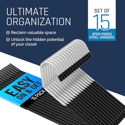 Era Accents OH15 Metal Pants Hangers For Men- Pant Hangers Non Slip Open Ended Trouser Hanger thumb #1