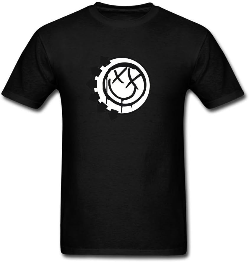 ZHONGGAN Men's Blink-182 Rock Band Logo Short Sleeves T-Shirt Size L