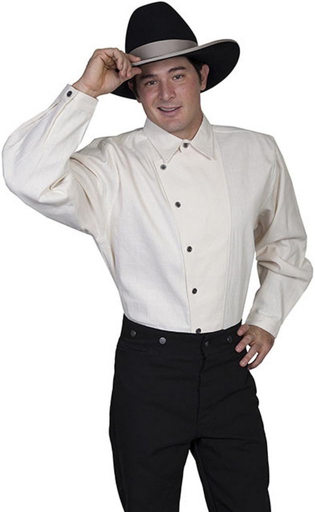 Scully Men's Natural 100% Cotton L/S Big Osnaburg Western Shirt 4X