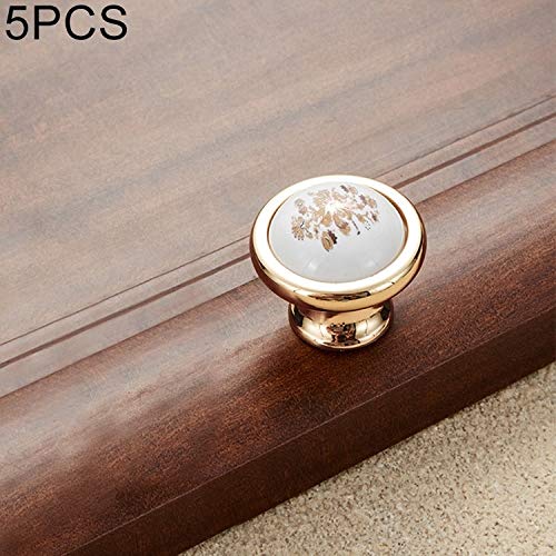 Beilaishi 5 PCS Gold Imitated Zinc Alloy Ceramic Handle for Cabinet Wardrobe Drawer Door Furniture repair parts