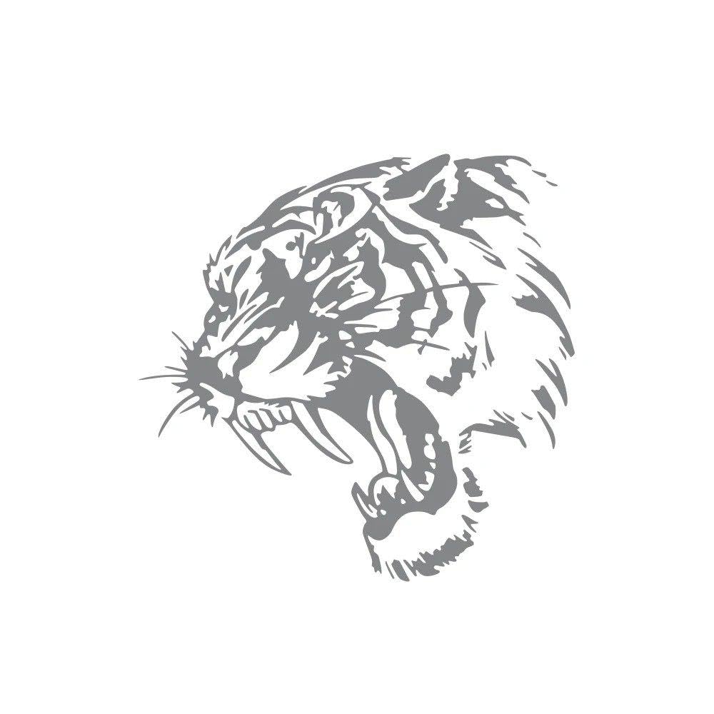 Car Body PVC Sticker Tiger Graphics Vinyl Film Side Decal Auto Window Universal(Glossy Gray,30x26cm)