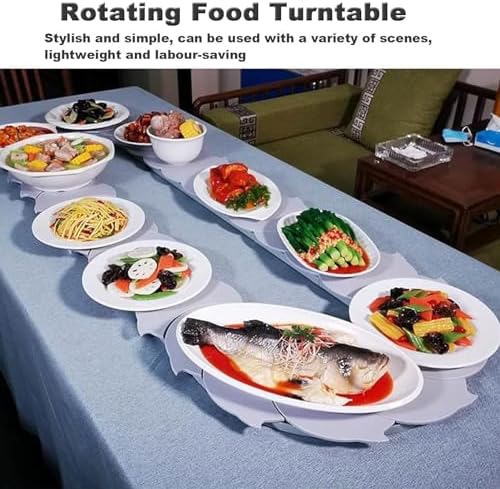 360° Rotating Dinner Plate & Adjustable Turntable, Multi-Functional Serving Tray for Parties & Restaurants, Removable & Easy-Clean Food Display Plate (90cm)