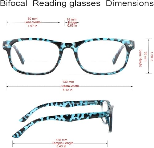 Miniatura 3 de YsorrisoX 2 pares de lentes de lectura bifocales para mujeres y hombres, con bisagra de resorte transparente para lectores