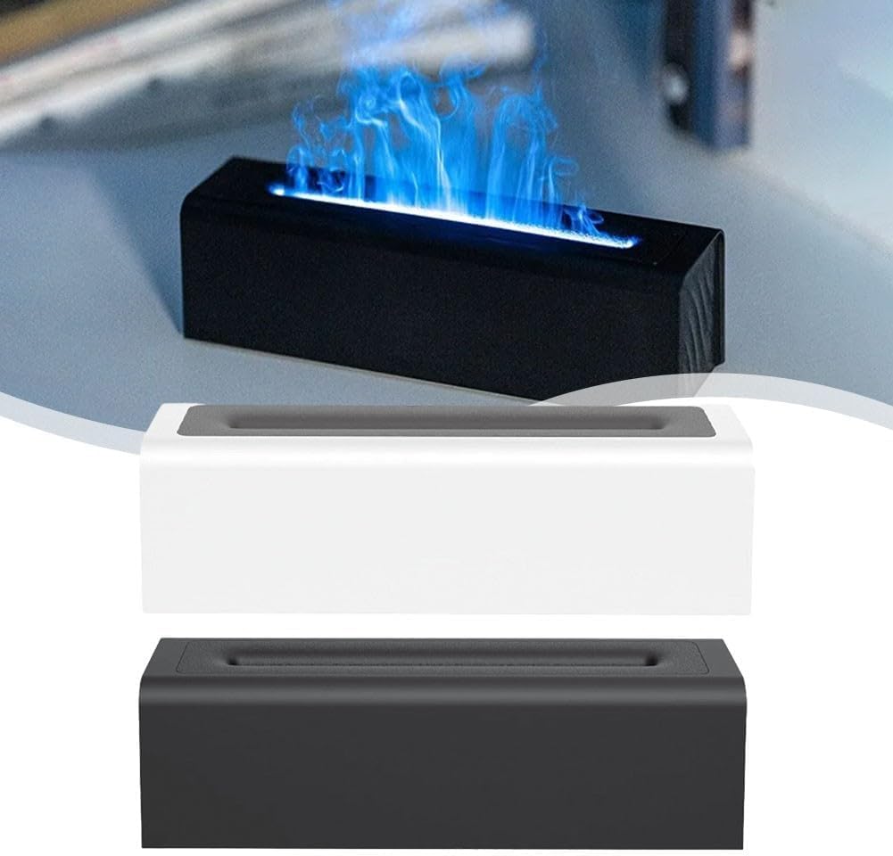 per Uso Domestico Macchina for aromaterapia con Fiamma di Simulazione a Sette Colori, Macchina for profumi con umidificatore a Fiamma Domestica USB, Atmosfera Rilassante(DQ711-white)