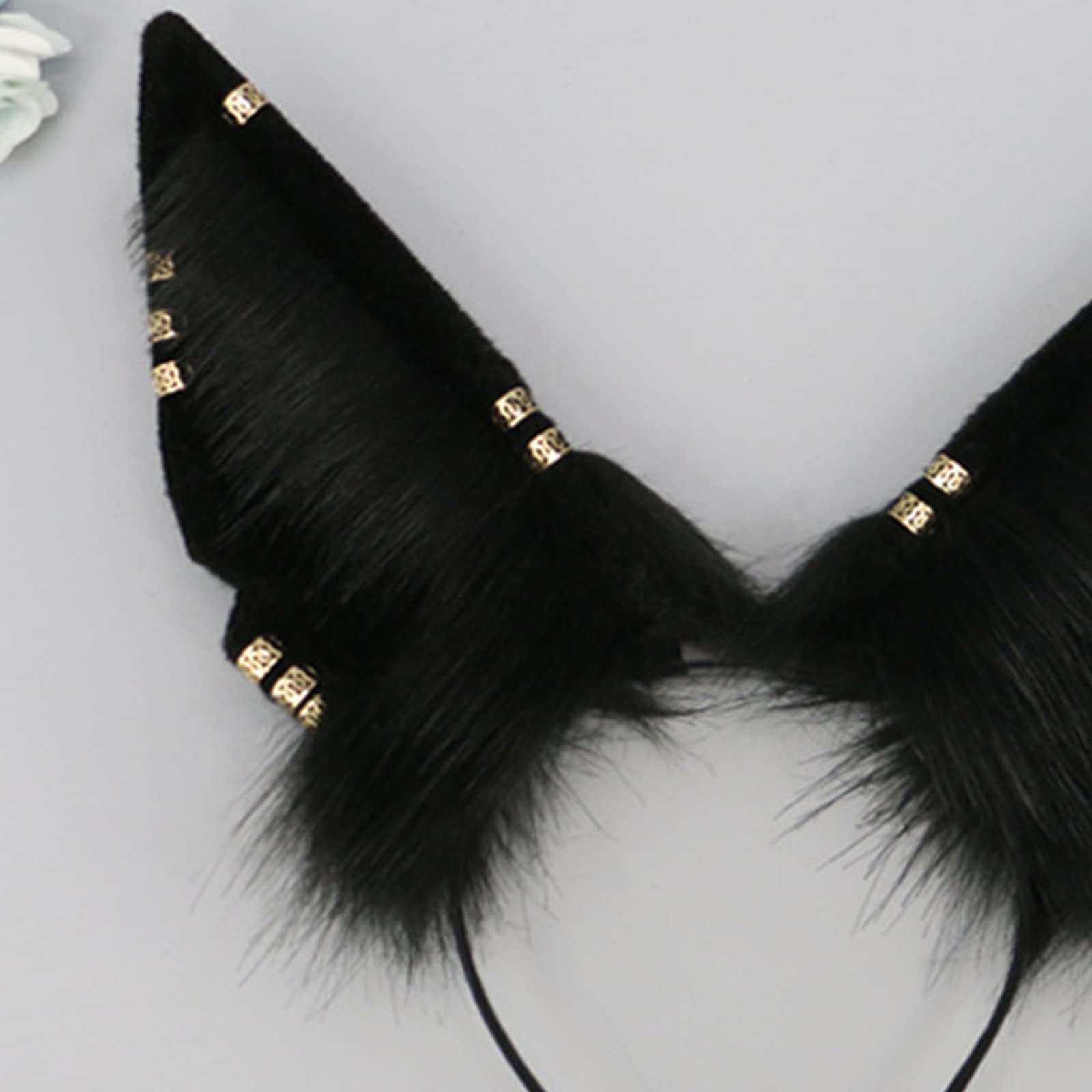 Cerchietto con orecchie di gatto peloso orecchie da cucciolo realistiche orecchie di animale copricapo accessorio gotico cosplay celebrazioni