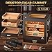 XIFEI Cigar Humidor Cabinet, Glass Top & Adjustable LED Lighting, Digital Hygrometer, 2 Humidifiers, Cigar Tube, Desktop Cedar Wood Humidor with Accessory Drawer for 80-100 Cigars, Ideal Men's Gift