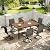 VICLLAX 7 Pieces Outdoor Dining Set, Patio Furniture Set of 6 Padded Patio Swivel Dining Chairs and Rectangular Patio Table for Lawn Garden Deck, Mixed Brown Chairs & Walnut Tabletop