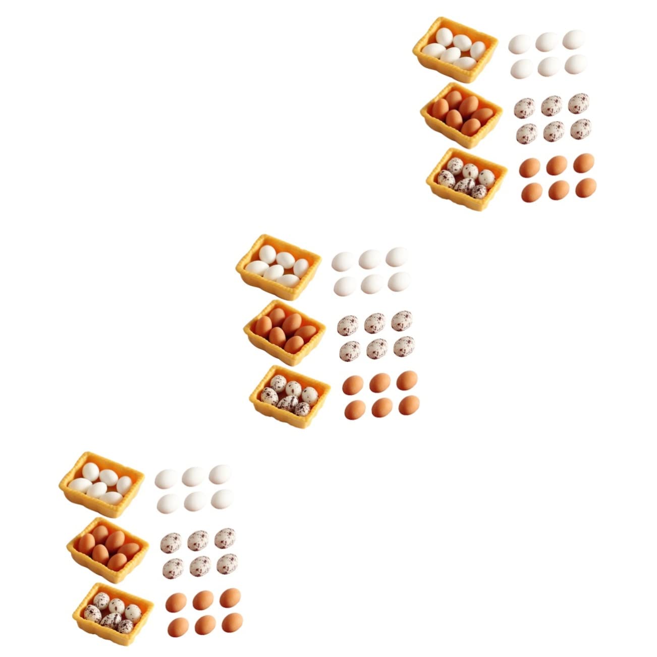 Yardwe 3 Sets Dollhouse Eggs Mini Ornaments Handmade Ornaments Craft Toys Mini Egg Toy Artificial Egg DIY Egg Craft Toys Ob11 Props Food Resin Mini Toys Miniature Egg Ornaments