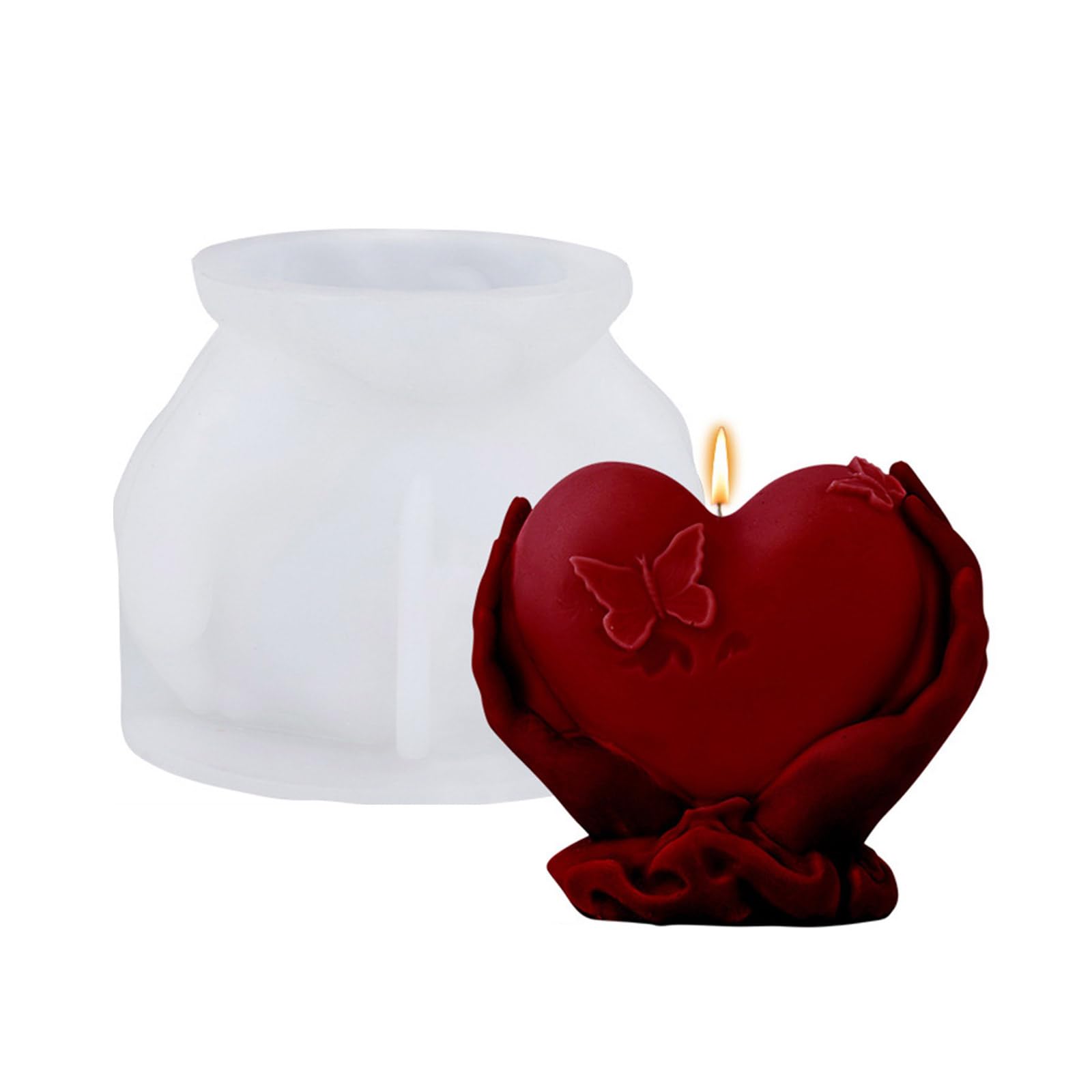 Qsvbeeqj A Holding Heart In Hand Silicone Molds For Making Shape Molds For Epoxy Resin Soap Making Mold