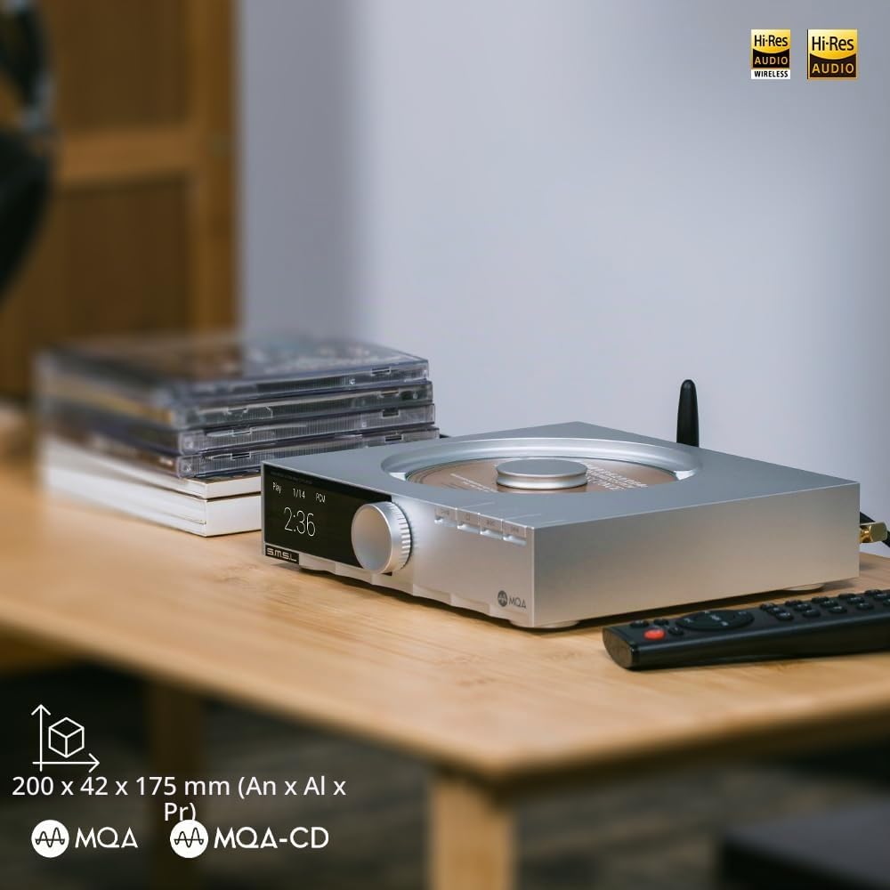 S.M.S.L PL200 Reproductor de CD MQA-CD Hifi AK4499EX Chip Reproductor Bluetooth Amplificador de auriculares Dac, con control remoto (plata)