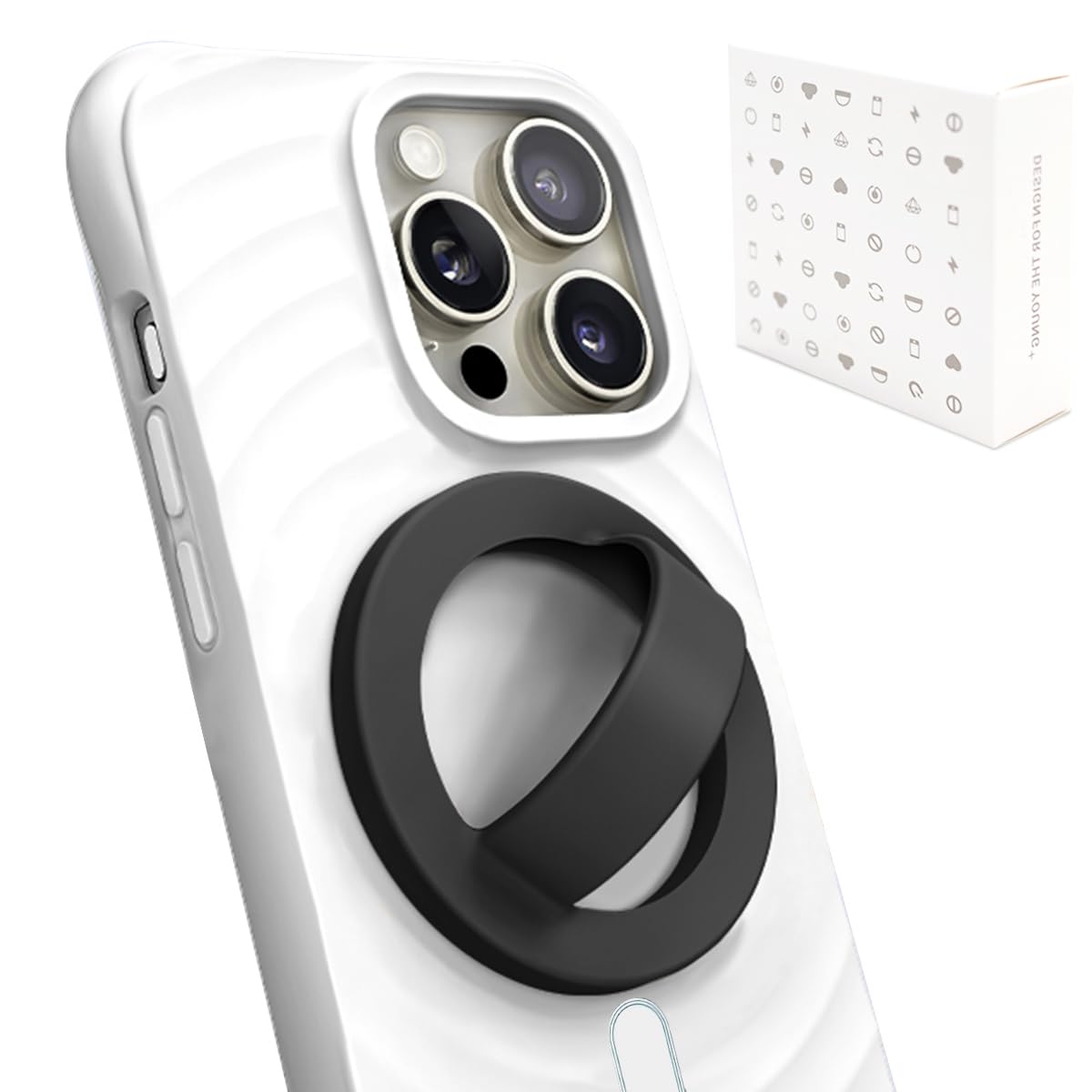 Ganinno R Base Magnetica Per IPhone 12/13/14 Con MagSafe – Supporto Pieghevole Da Scrivania In Alluminio, Nero