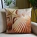 CARRIE HOME Nautical Coastal Decor Starfish/Seashell/Sand/Beach House Decorative Throw Pillow Covers 18 x 18 Inch for Party, 4 Pack
