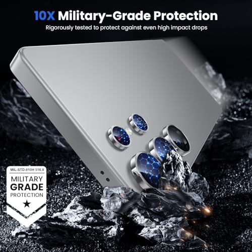 Image of WSKEN for Samsung Galaxy S25 Ultra Camera Lens Protector - Ultra Thin | Case Friendly, 9H Shatterproof Tempered Glass, Anti Scratch Metal Circle, Camera Screen Protector Cover Accessories, Silver