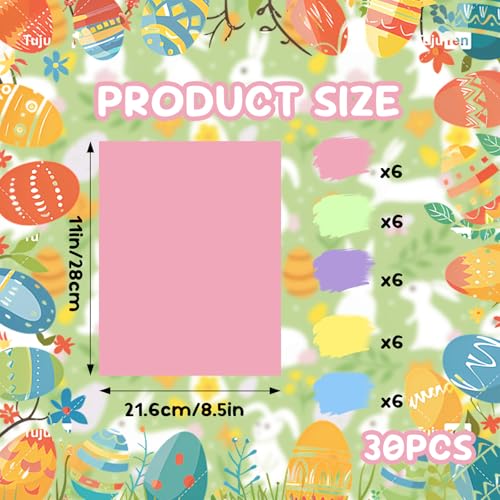 Bazyrock 30 Sheets Easter Pastel Cardstock 8.5x11 Inch,5 Colors 250GSM/90lb Thick Craft Paper for Spring Decorations, Scrapbooking, Card Making, Invitations, and DIY Projects – Spring Bloom Collection
