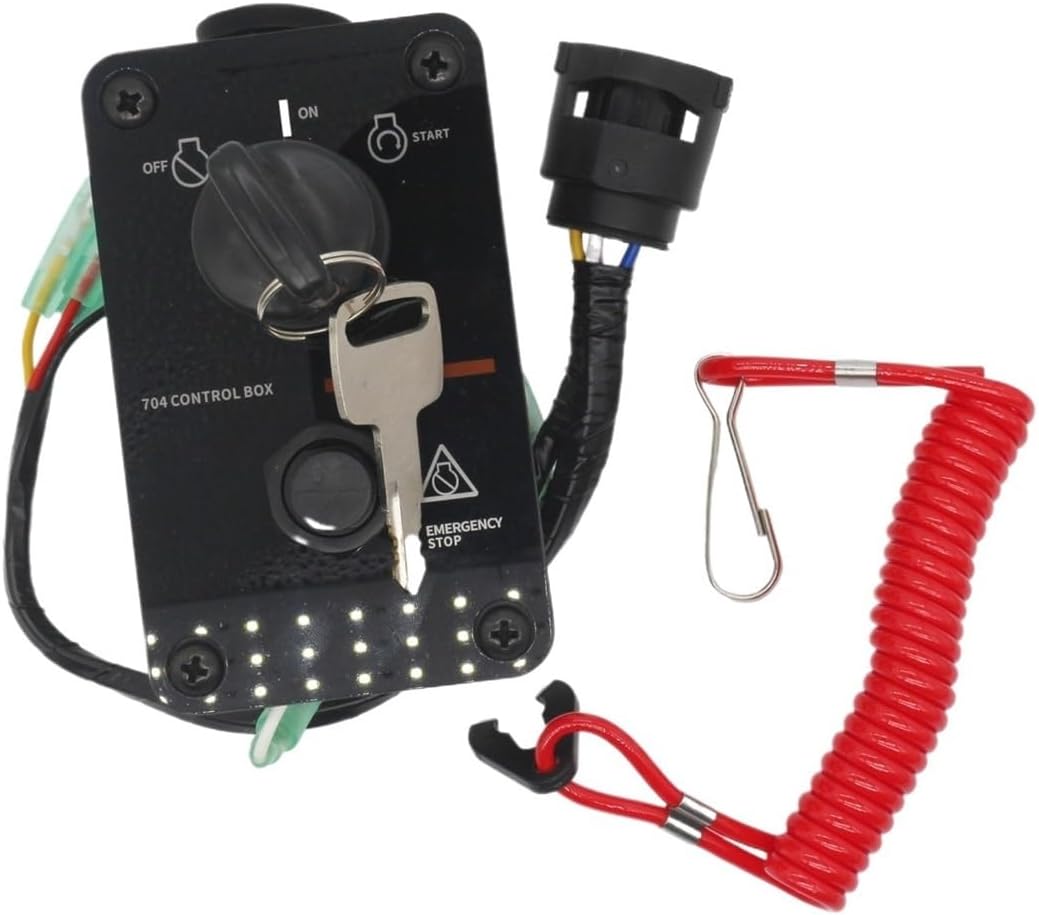 Outboard Engine Key Switch Assembly Panel Repl Fit for 704-82570-12-00 704-82570-08-00 704-82570-01-00