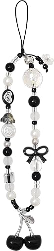 Miniatura 21 de Dijes para teléfono, bonita correa de muñeca para teléfono celular, correa de muñeca para bolsa, Airpods, cámara, colgantes, decoración Cereza