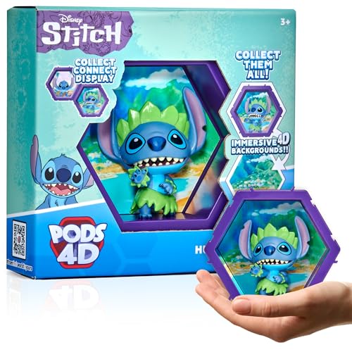 WOW! PODS 4D Disney Hula Stitch - Unique Connectable & Collectable Bobblehead Figure - Wall/Shelf Display - Toy Action Figure - Stitch Toy Figures - Lilo and Stitch Gifts and Toys - Disney Toy & Gift