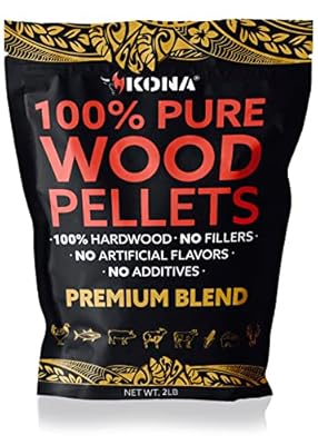 Kona Premium Blend Smoker Pellets, Intended for Ninja Woodfire Outdoor Grill, 2 lb Resealable Bag