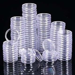 25 mm Coin Holder Capsules Clear Round Plastic Coin Container Case for Coin