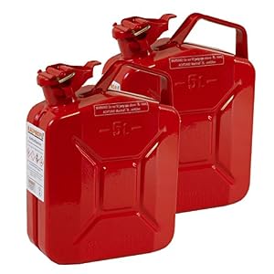 2er Set 5 Liter Benzinkanister Metall GGVS mit Sicherungsstift rot Blechkanister