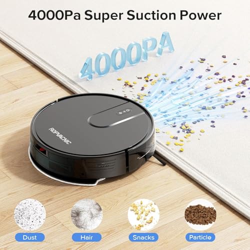 ROPVACNIC Robot Vacuum Cleaner Robot Vacuum and Mop Combo with 4000Pa Suction, Personalized Cleaning Adjustments, Self-Charging Robotic Vacuum Cleaner, Advanced Obstacle Avoidance - Image 4